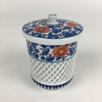Japanese Porcelain Arita Ware Lidded Teacup Vtg Yunomi Blue White Sencha PP932