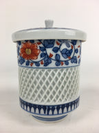 Japanese Porcelain Arita Ware Lidded Teacup Vtg Yunomi Blue White Sencha PP933