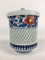 Japanese Porcelain Arita Ware Lidded Teacup Vtg Yunomi Blue White Sencha PP933