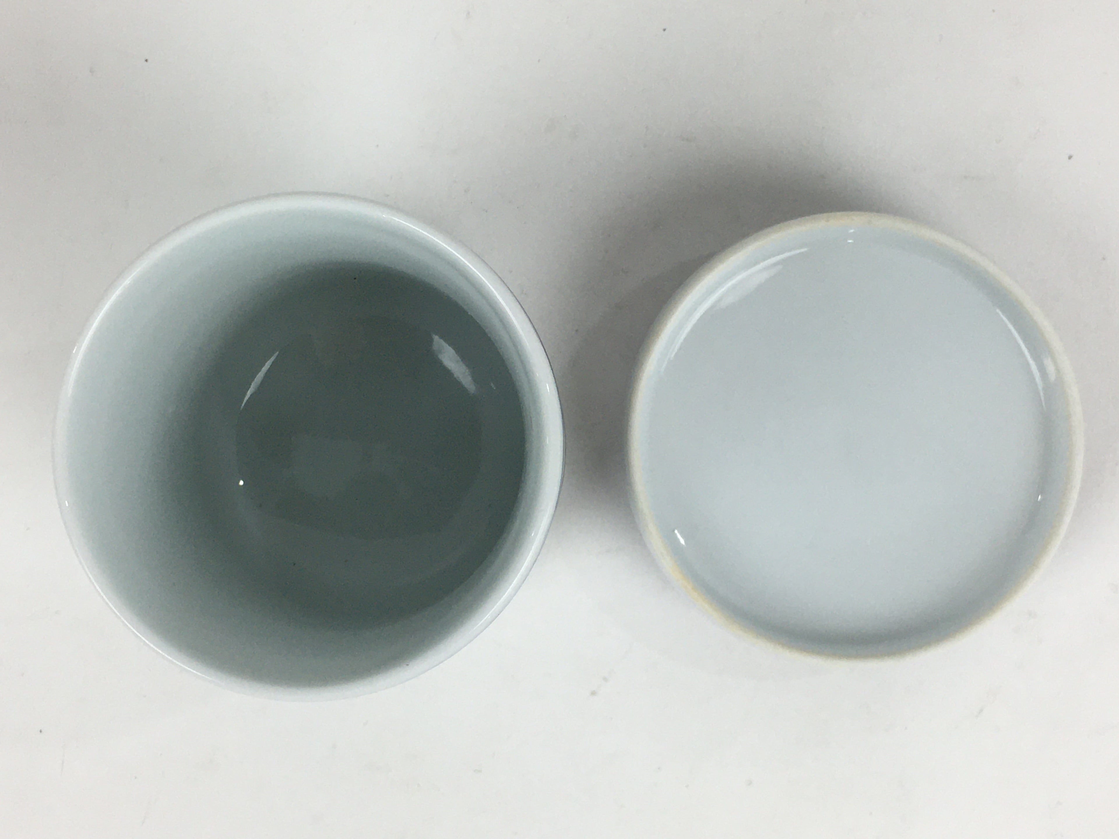 Japanese Porcelain Arita Ware Lidded Teacup Vtg Yunomi Blue White Sencha PP933