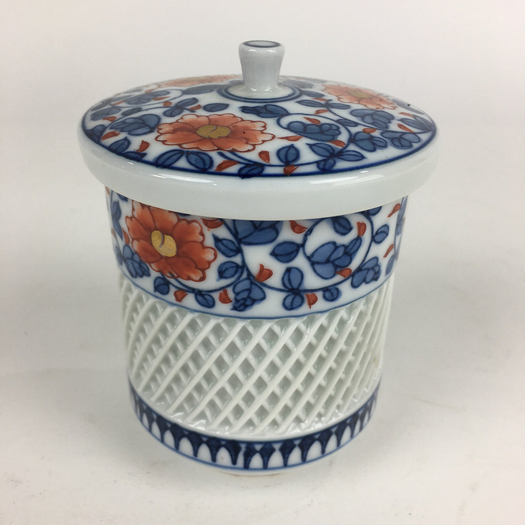 Japanese Porcelain Arita Ware Lidded Teacup Vtg Yunomi Blue White Sencha PP933
