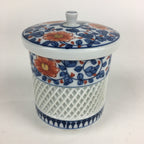 Japanese Porcelain Arita Ware Lidded Teacup Vtg Yunomi Blue White Sencha PP933