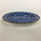 Japanese Porcelain Arita Ware Plate Sara Vtg Blue Sometsuke Round Flower PP662