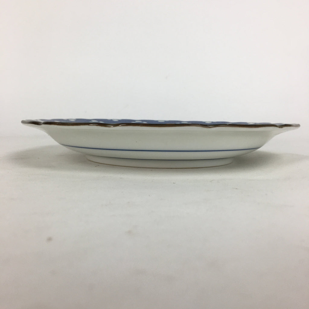 Japanese Porcelain Arita Ware Plate Sara Vtg Blue Sometsuke Round Flower PP662