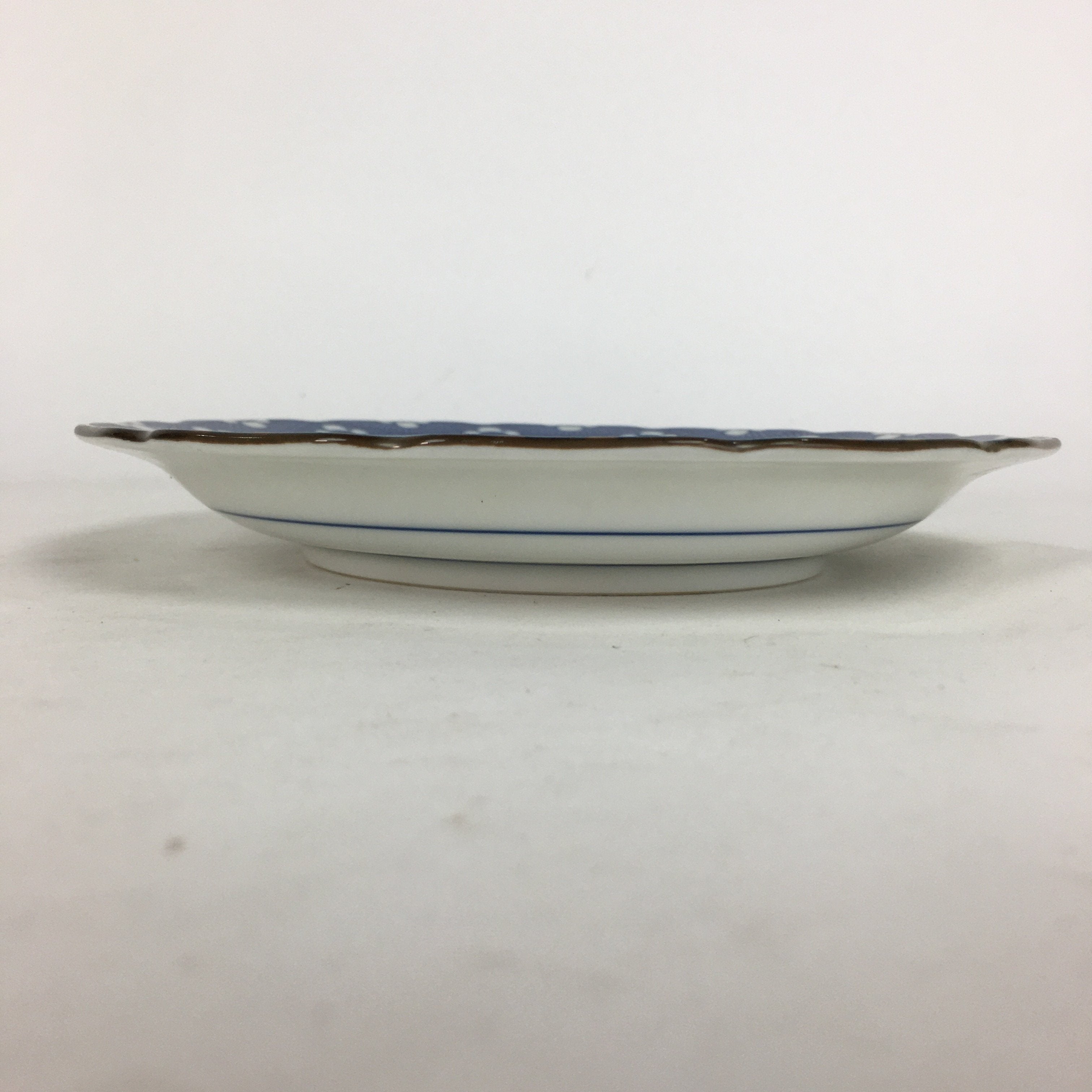 Japanese Porcelain Arita Ware Plate Sara Vtg Blue Sometsuke Round Flower PP662