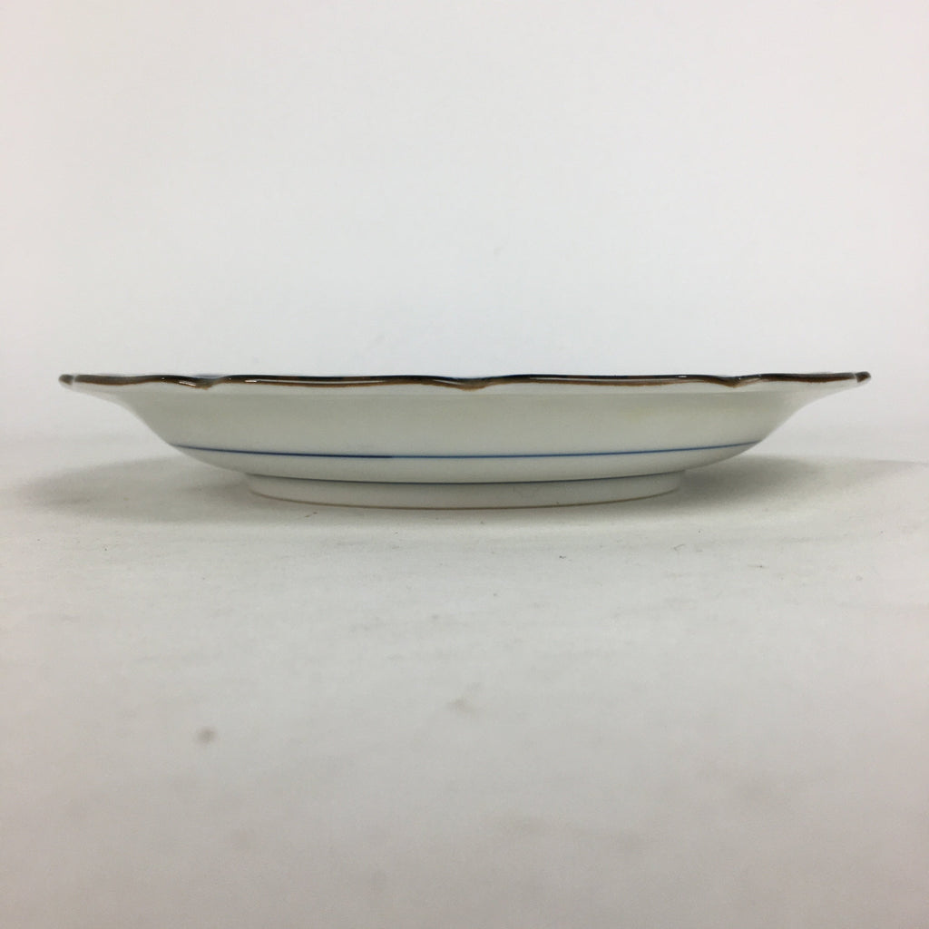 Japanese Porcelain Arita Ware Plate Sara Vtg Blue Sometsuke Round Flower PP662