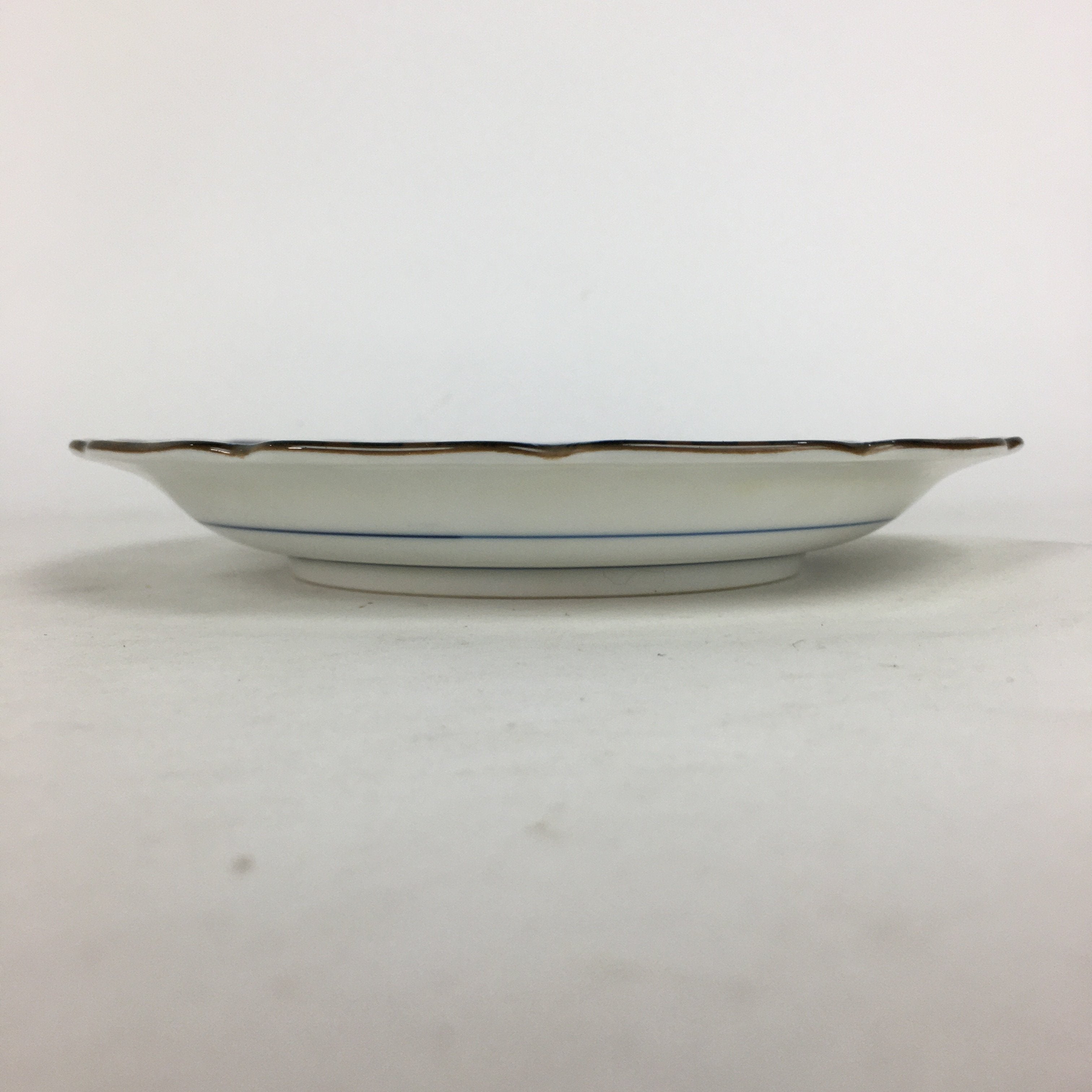 Japanese Porcelain Arita Ware Plate Sara Vtg Blue Sometsuke Round Flower PP662