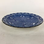 Japanese Porcelain Arita Ware Plate Sara Vtg Blue Sometsuke Round Flower PP663