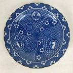 Japanese Porcelain Arita Ware Plate Sara Vtg Blue Sometsuke Round Flower PP663