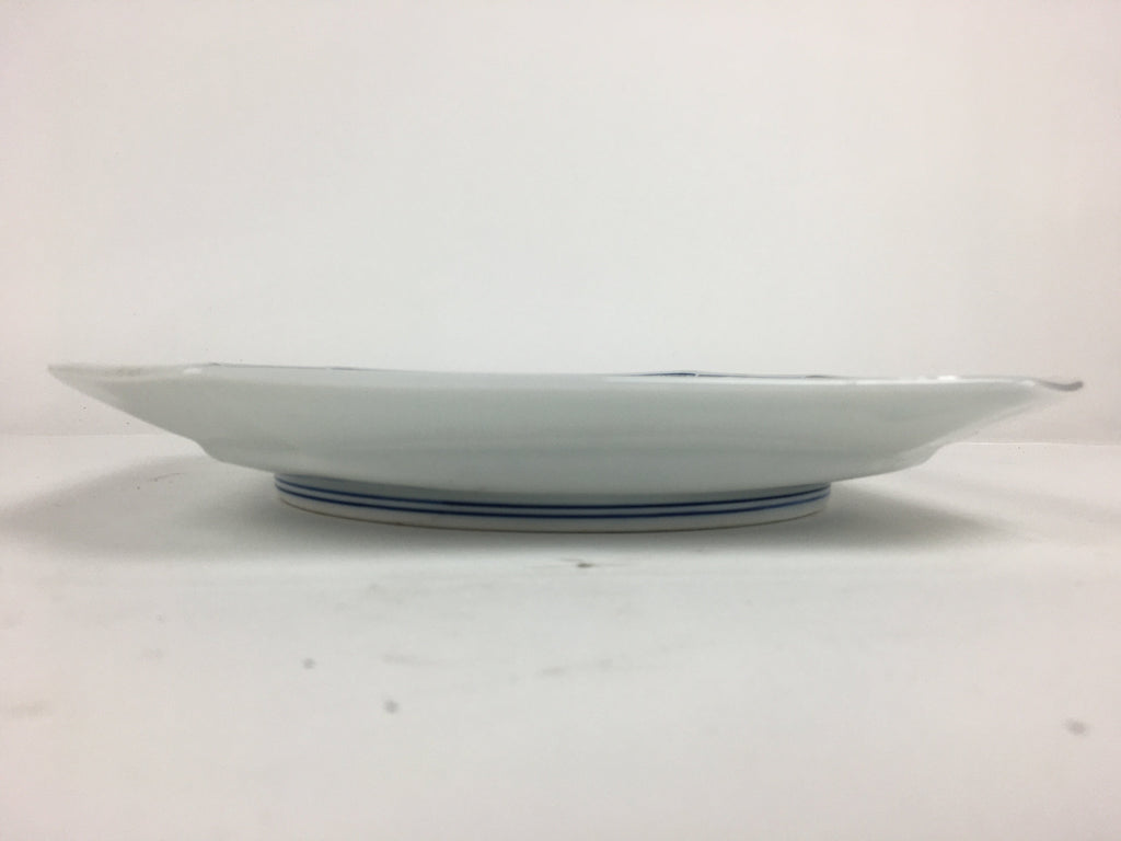 Japanese Porcelain Arita Ware Plate Vtg Square Shape Blue Sometsuke Sara PP748