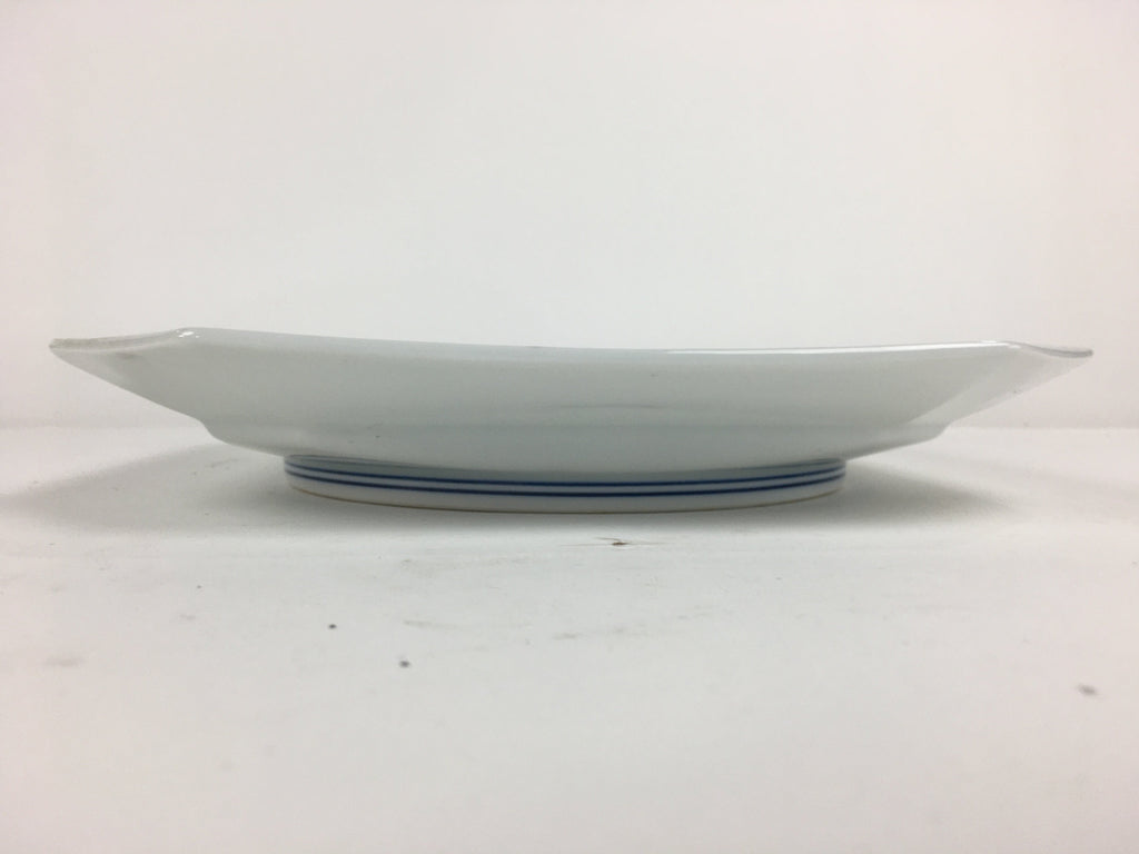 Japanese Porcelain Arita Ware Plate Vtg Square Shape Blue Sometsuke Sara PP748