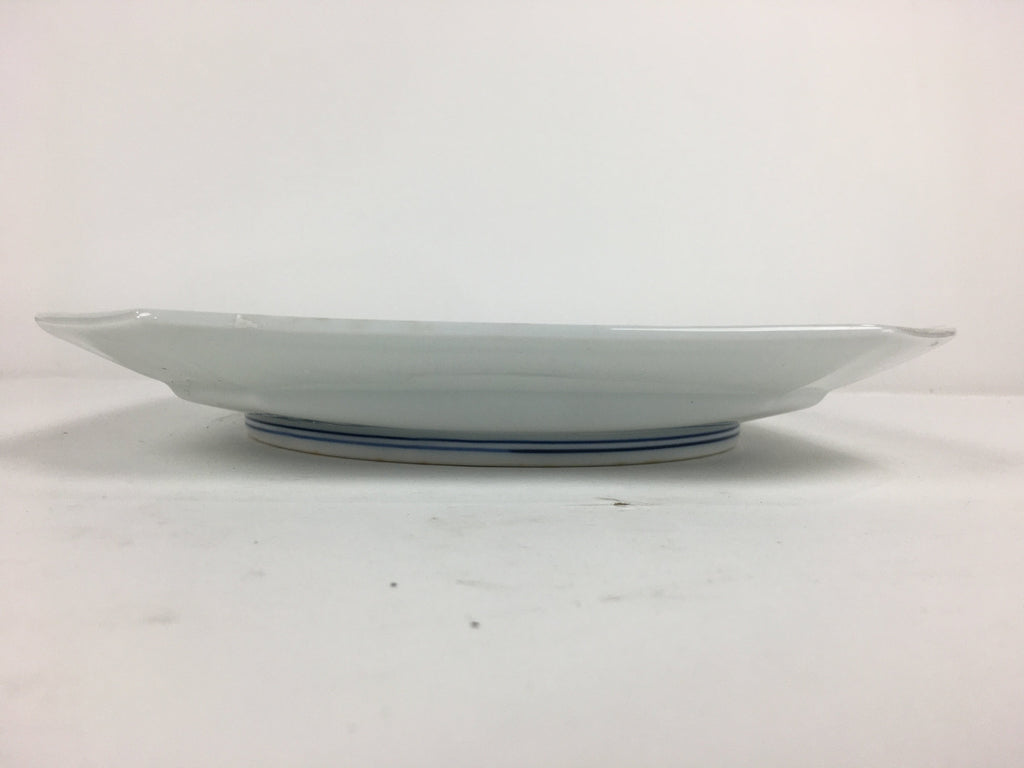 Japanese Porcelain Arita Ware Plate Vtg Square Shape Blue Sometsuke Sara PP748