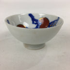 Japanese Porcelain Arita Ware Sake Cup Vtg Guinomi Ochoko Blue Persimmon GU993