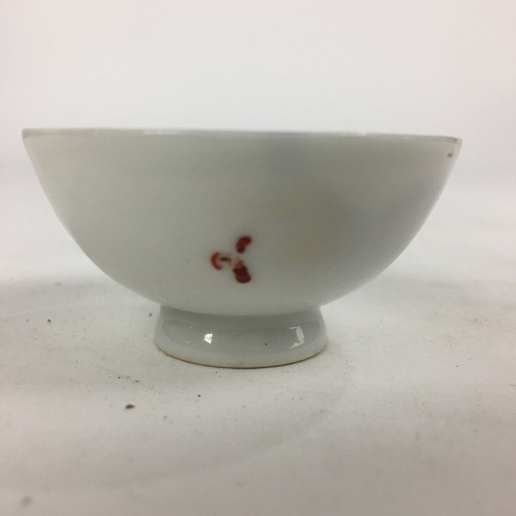 Japanese Porcelain Arita Ware Sake Cup Vtg Guinomi Ochoko Blue Persimmon GU993