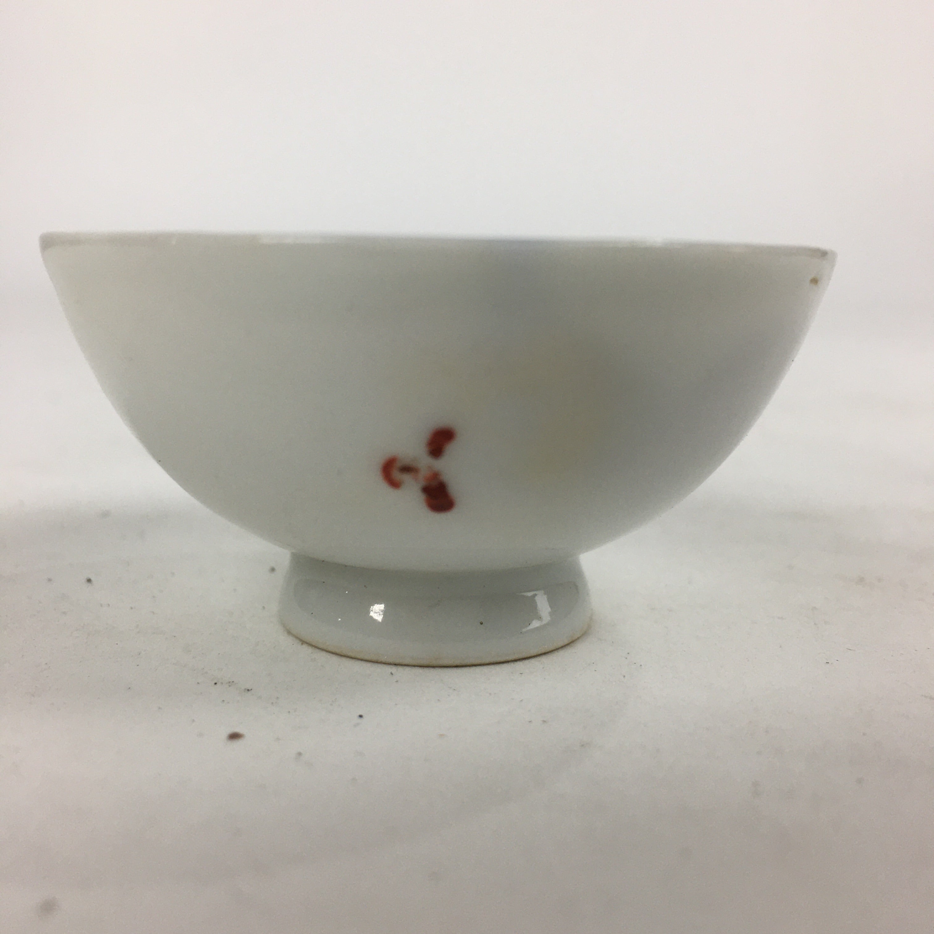 Japanese Porcelain Arita Ware Sake Cup Vtg Guinomi Ochoko Blue Persimmon GU993
