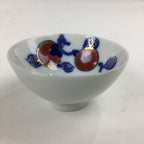 Japanese Porcelain Arita Ware Sake Cup Vtg Guinomi Ochoko Blue Persimmon GU994