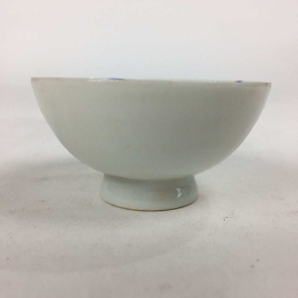 Japanese Porcelain Arita Ware Sake Cup Vtg Guinomi Ochoko Blue Persimmon GU995