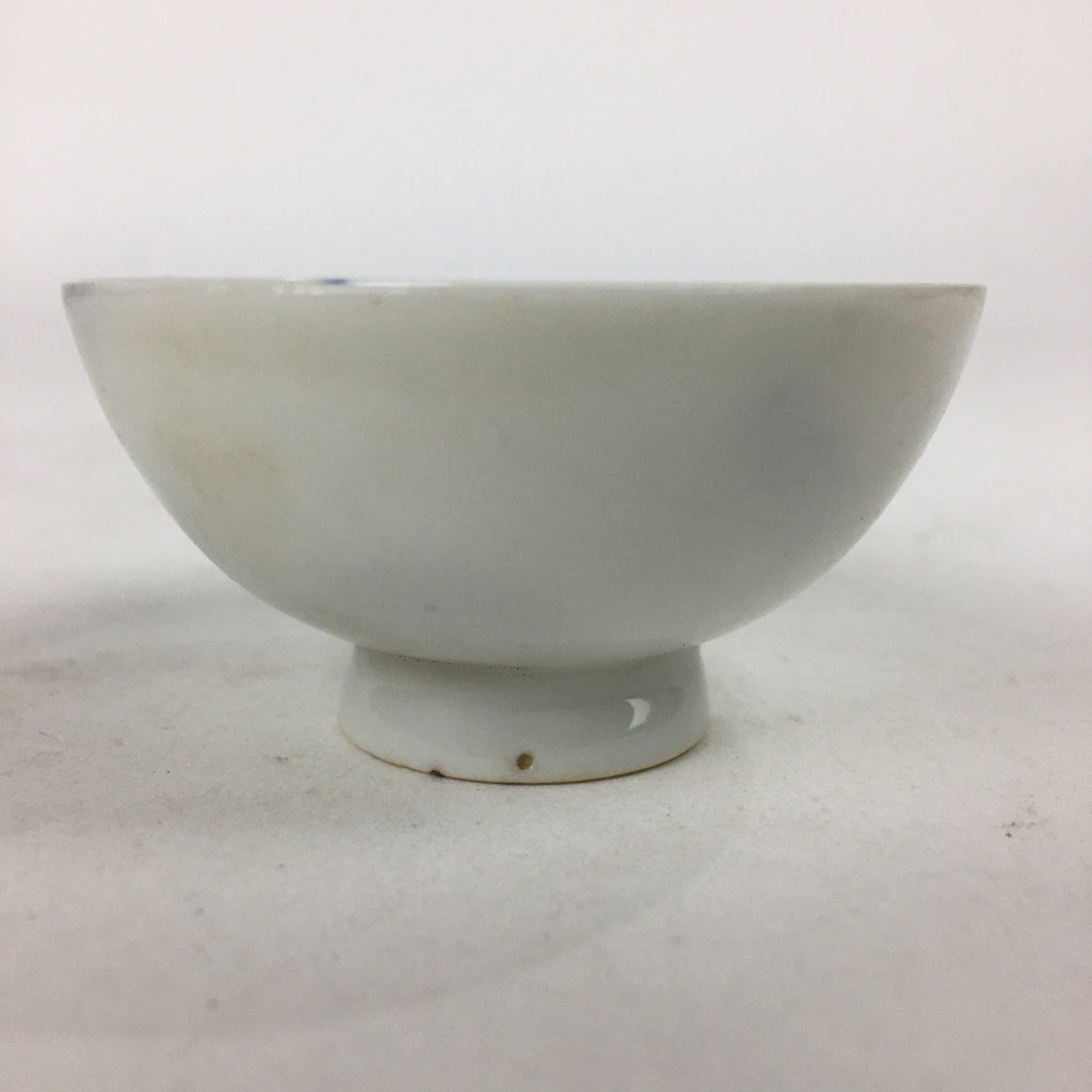 Japanese Porcelain Arita Ware Sake Cup Vtg Guinomi Ochoko Blue Persimmon GU995