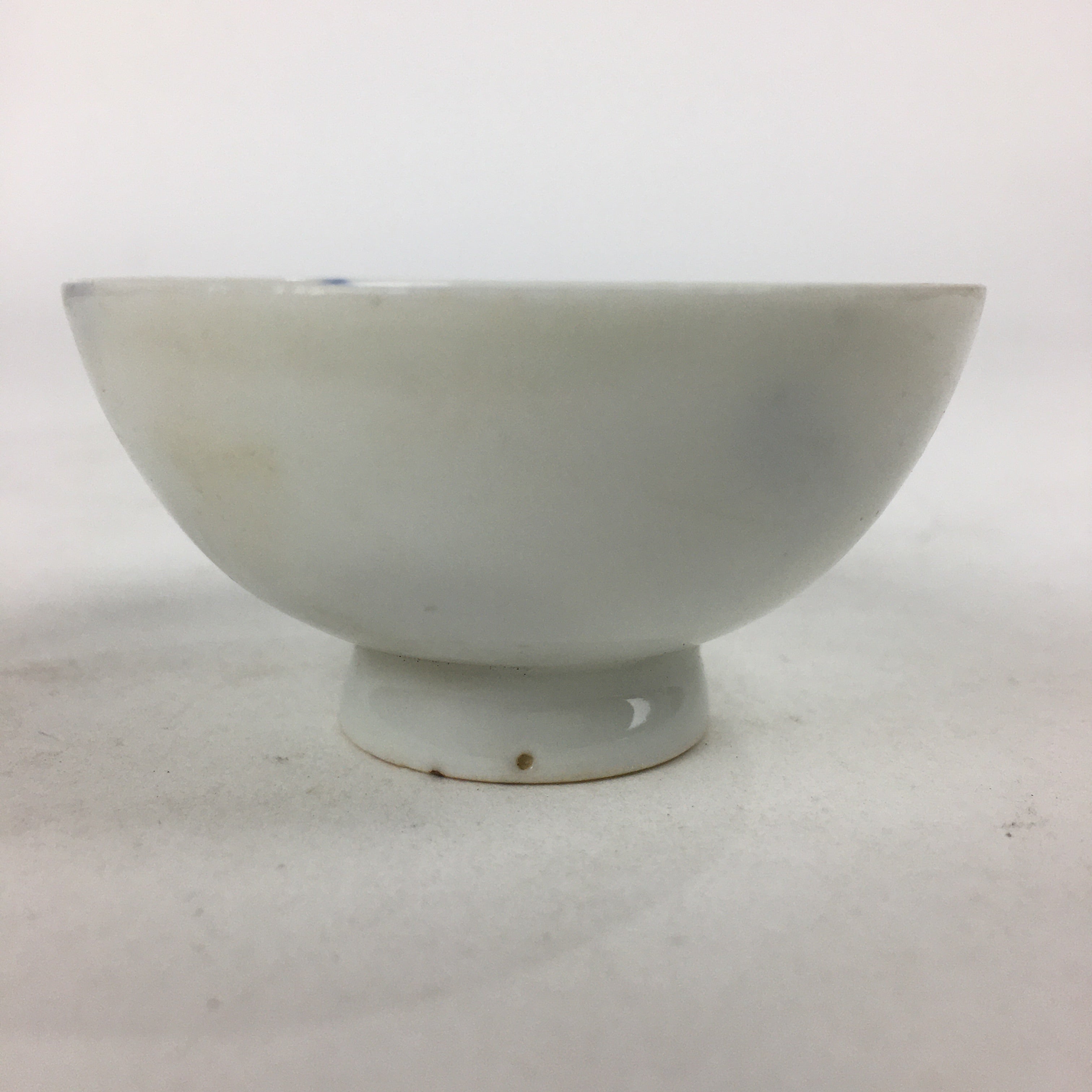 Japanese Porcelain Arita Ware Sake Cup Vtg Guinomi Ochoko Blue Persimmon GU995
