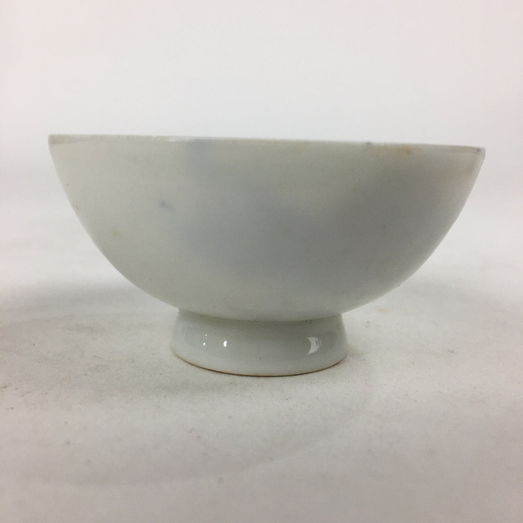 Japanese Porcelain Arita Ware Sake Cup Vtg Guinomi Ochoko Blue Persimmon GU995