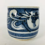 Japanese Porcelain Arita Ware Sake Cup Vtg Guinomi Ochoko Blue Pomegranate GU906