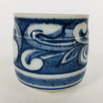 Japanese Porcelain Arita Ware Sake Cup Vtg Guinomi Ochoko Blue Pomegranate GU906