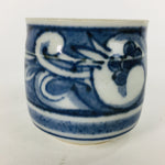 Japanese Porcelain Arita Ware Sake Cup Vtg Guinomi Ochoko Blue Pomegranate GU906