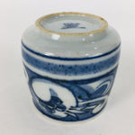 Japanese Porcelain Arita Ware Sake Cup Vtg Guinomi Ochoko Blue Pomegranate GU906