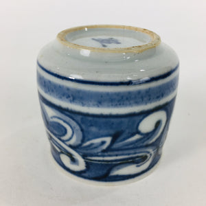 Japanese Porcelain Arita Ware Sake Cup Vtg Guinomi Ochoko Blue Pomegranate GU906