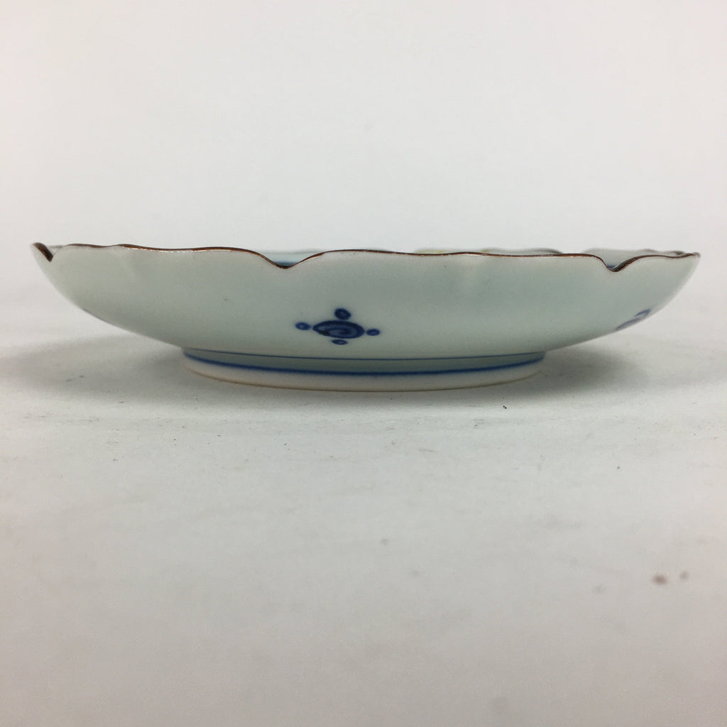 Japanese Porcelain Arita Ware Small Plate Kozara Vtg Kayama Butterfly Flower PP6