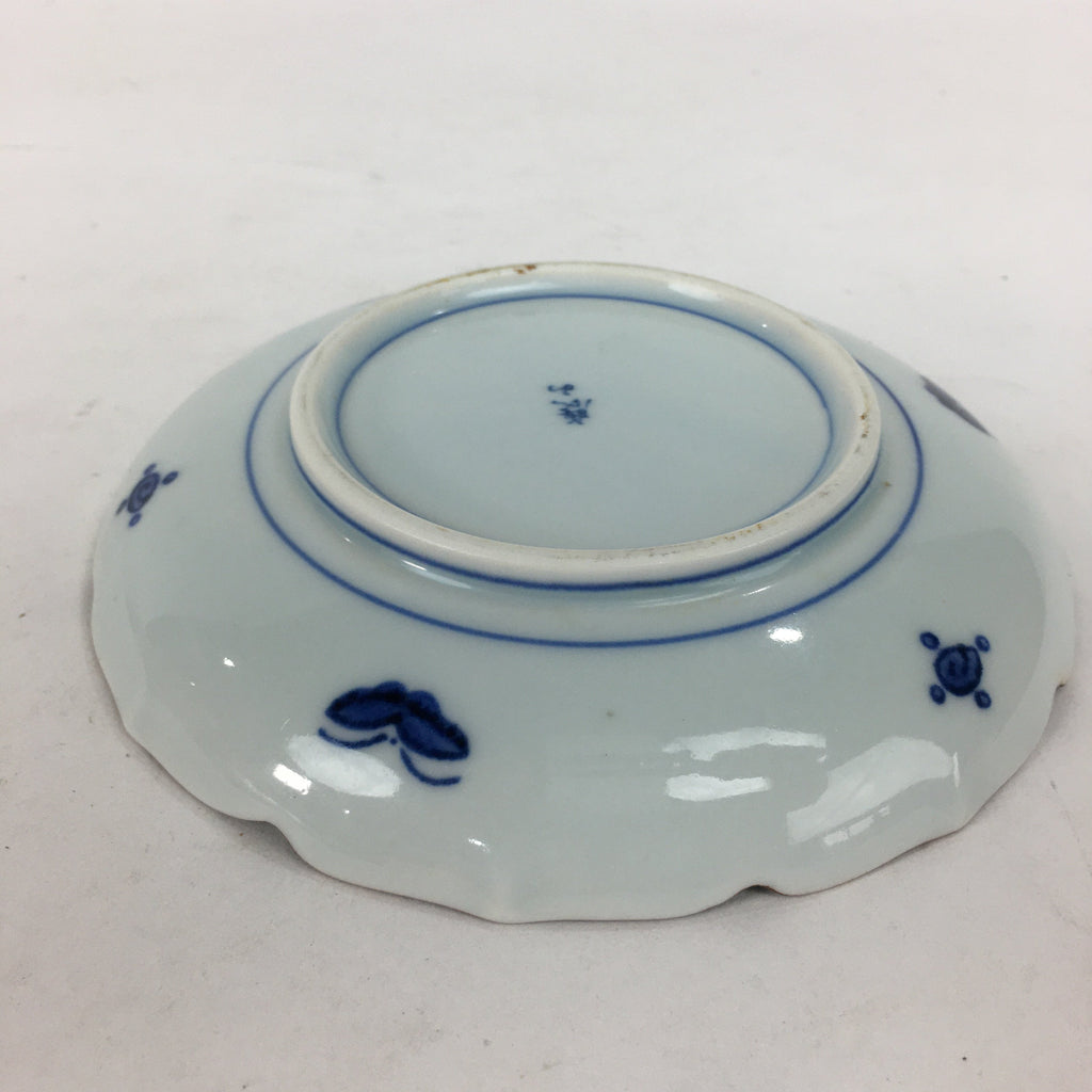 Japanese Porcelain Arita Ware Small Plate Kozara Vtg Kayama Butterfly Flower PP6