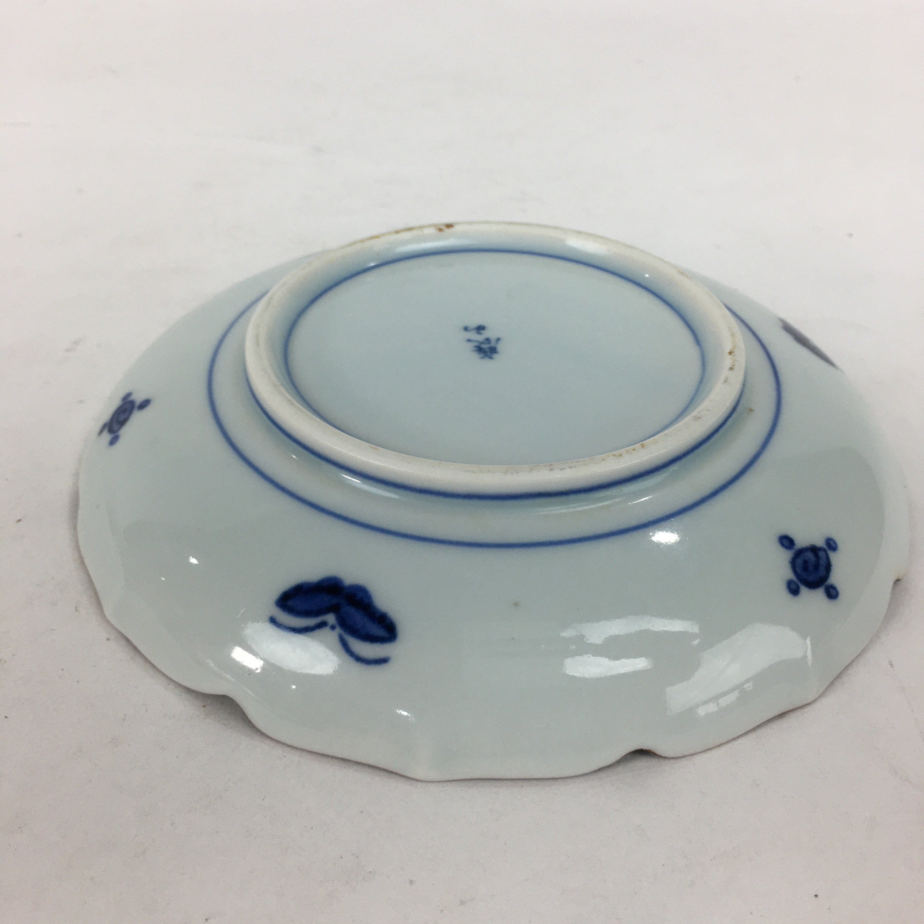 Japanese Porcelain Arita Ware Small Plate Kozara Vtg Kayama Butterfly Flower PP6