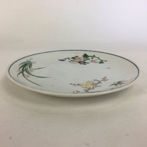 Japanese Porcelain Arita Ware Small Plate Kozara Vtg Round Flower Pattern PP659