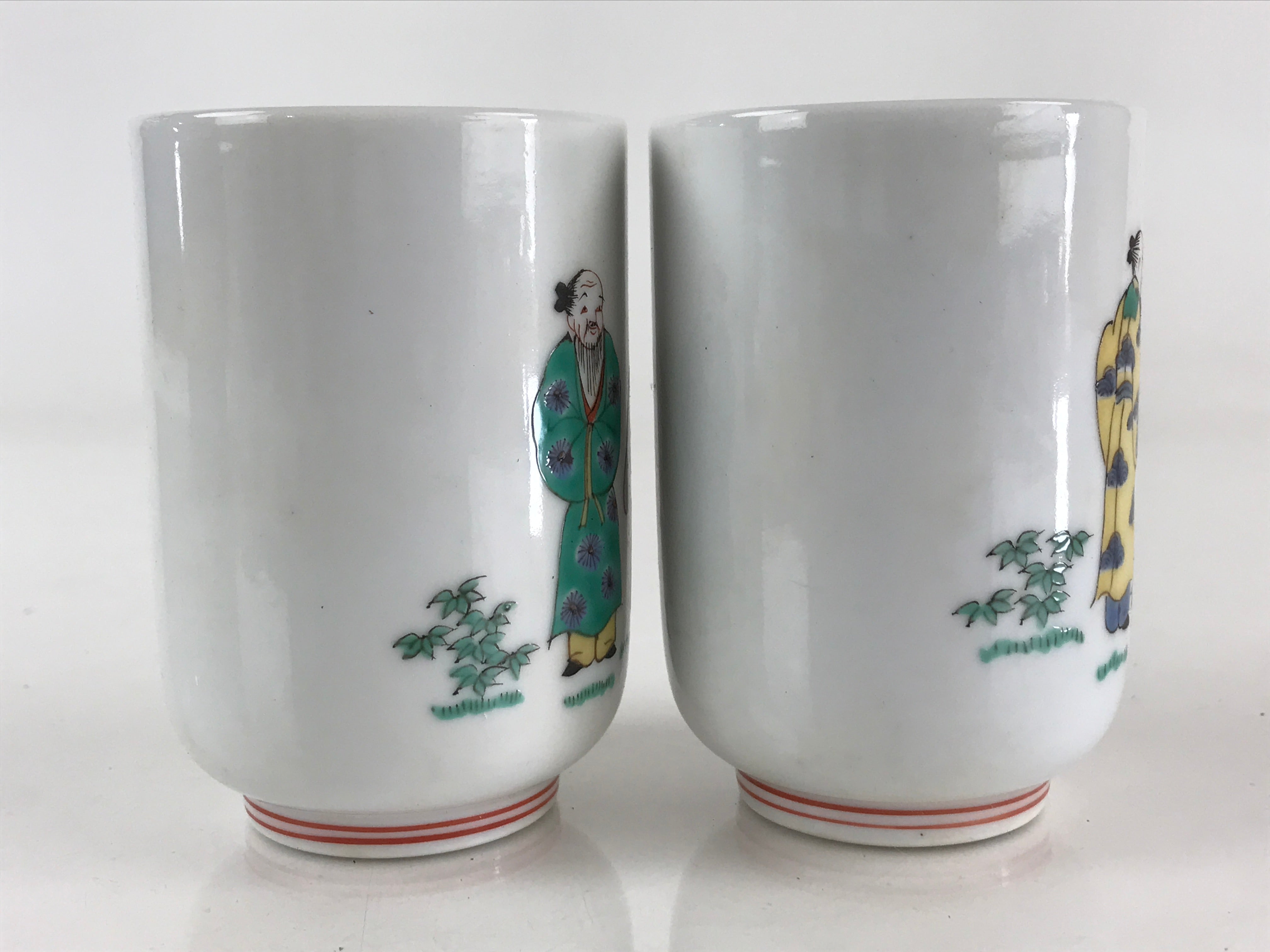 Japanese Porcelain Arita Ware Teacup 2pc Set Vtg Boxed Pottery Yunomi Sencha PX6