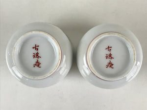 Japanese Porcelain Arita Ware Teacup 2pc Set Vtg Boxed Pottery Yunomi Sencha PX6