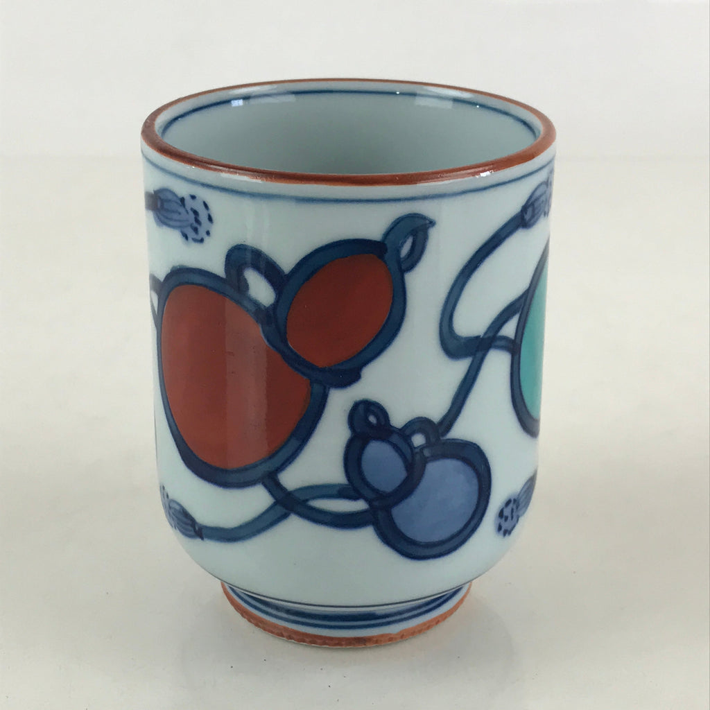 Japanese Porcelain Arita Ware Teacup Yunomi Vtg Blue Sometsuke Six Gourds TC323