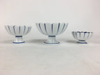 Japanese Porcelain Arita ware Legged Bowl 3pc Set Vtg Kobachi Blue Green Gold PP