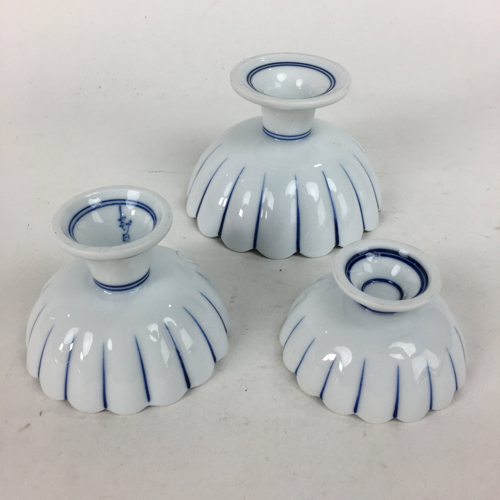 Japanese Porcelain Arita ware Legged Bowl 3pc Set Vtg Kobachi Blue Green Gold PP