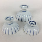 Japanese Porcelain Arita ware Legged Bowl 3pc Set Vtg Kobachi Blue Green Gold PP