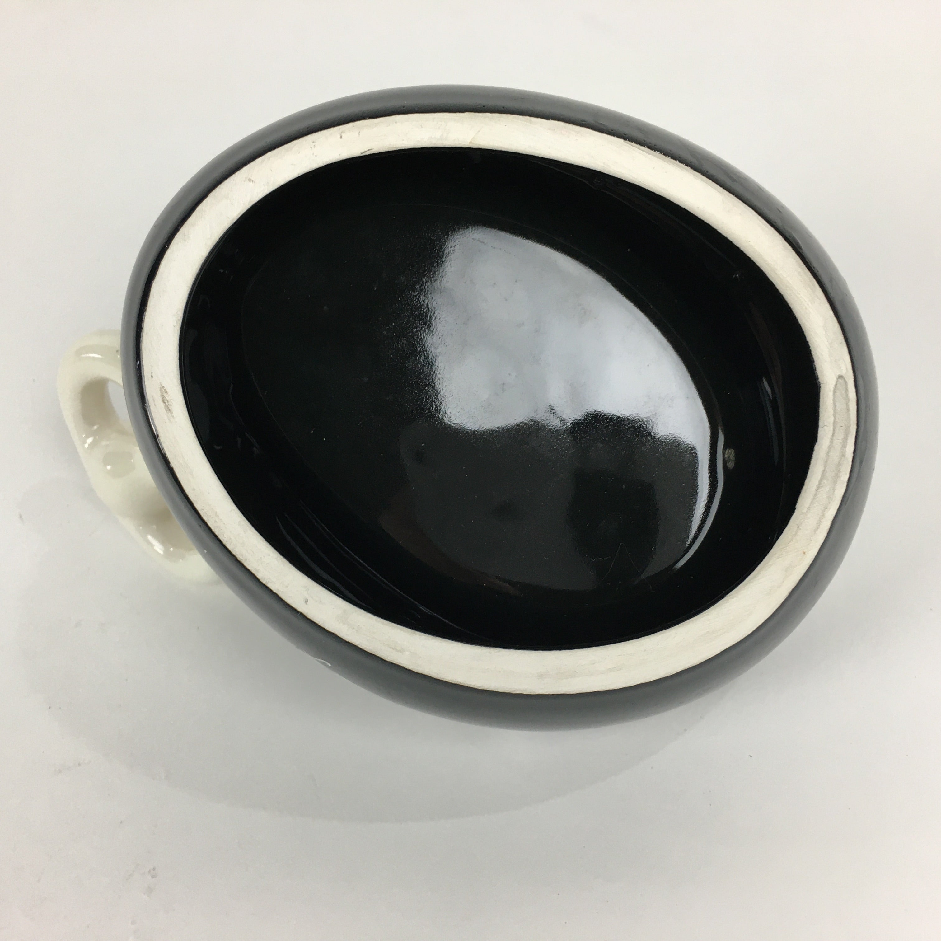 Japanese Porcelain Ashtray Vtg Haizara Black Tray White Naked Woman PP784