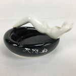 Japanese Porcelain Ashtray Vtg Haizara Black Tray White Naked Woman PP784
