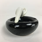 Japanese Porcelain Ashtray Vtg Haizara Black Tray White Naked Woman PP784