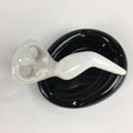 Japanese Porcelain Ashtray Vtg Haizara Black Tray White Naked Woman PP784