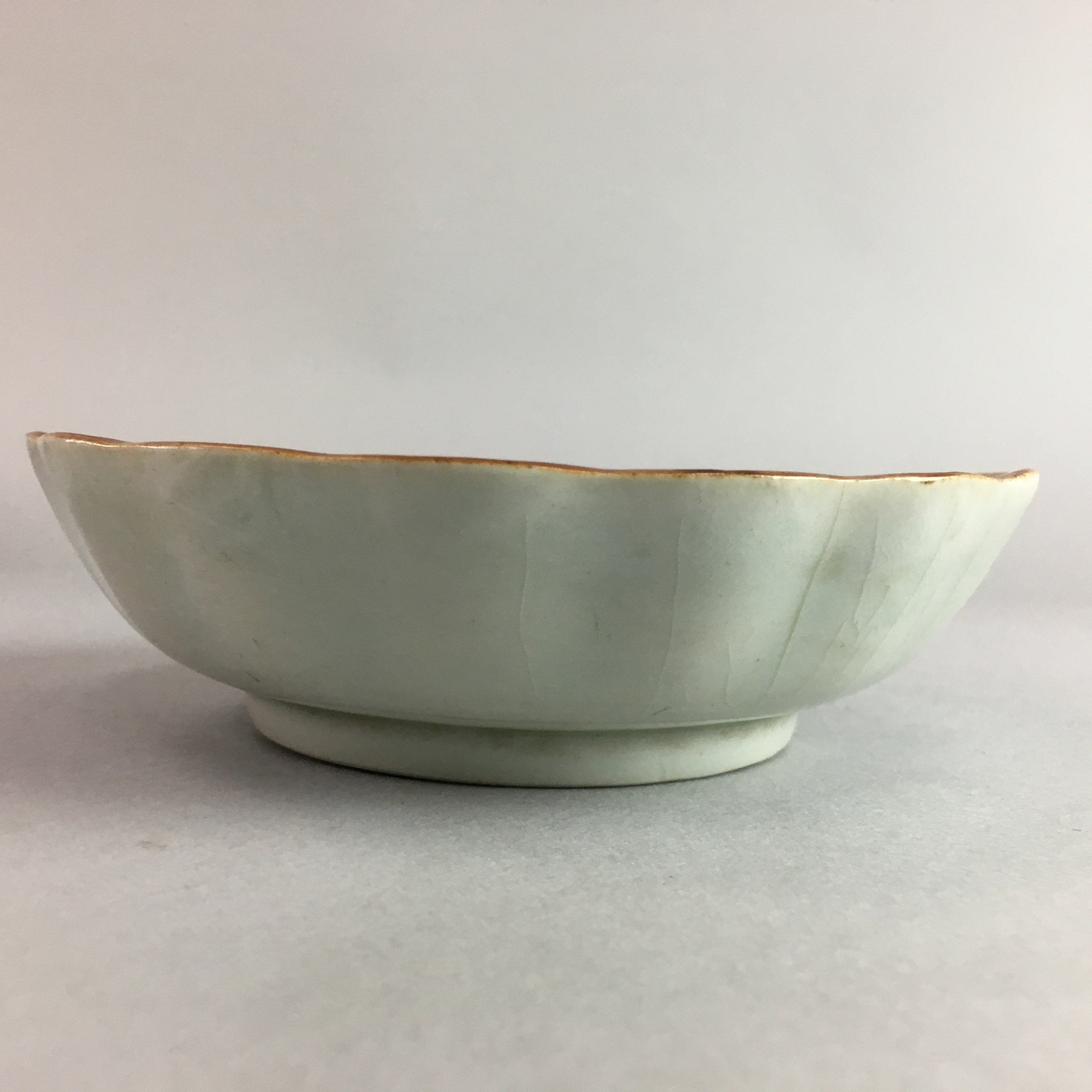 Japanese Porcelain Bowl Sometsuke Vtg Kobachi Ocean Bird Crackle Glaze PT698