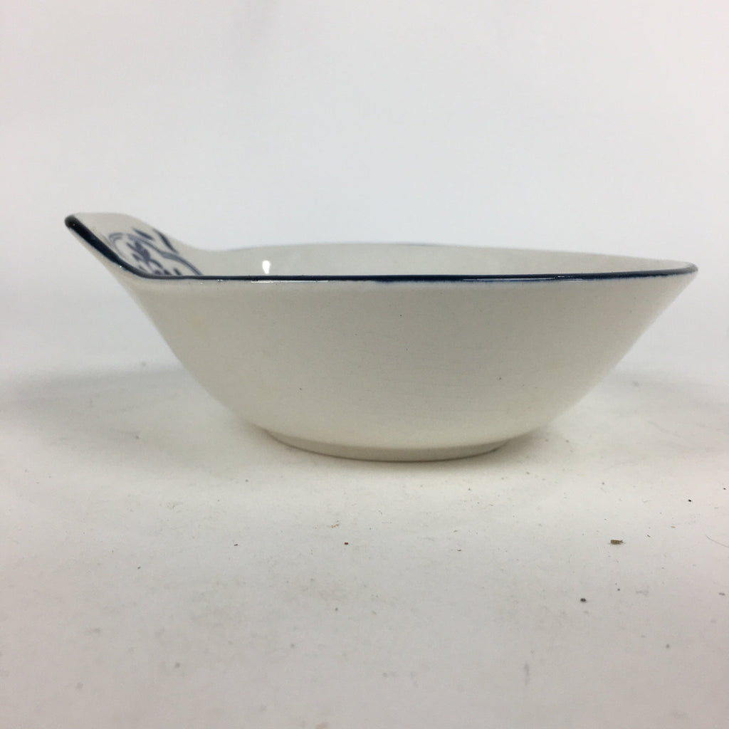 Japanese Porcelain Bowl Vtg Kobachi Blue Sometsuke Flower Bamboo Design QT145