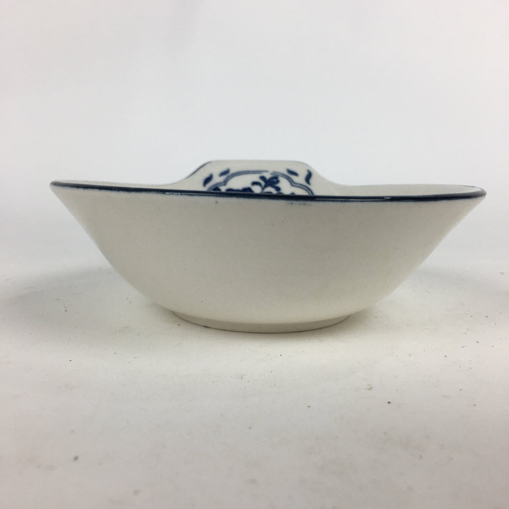 Japanese Porcelain Bowl Vtg Kobachi Blue Sometsuke Flower Bamboo Design QT145