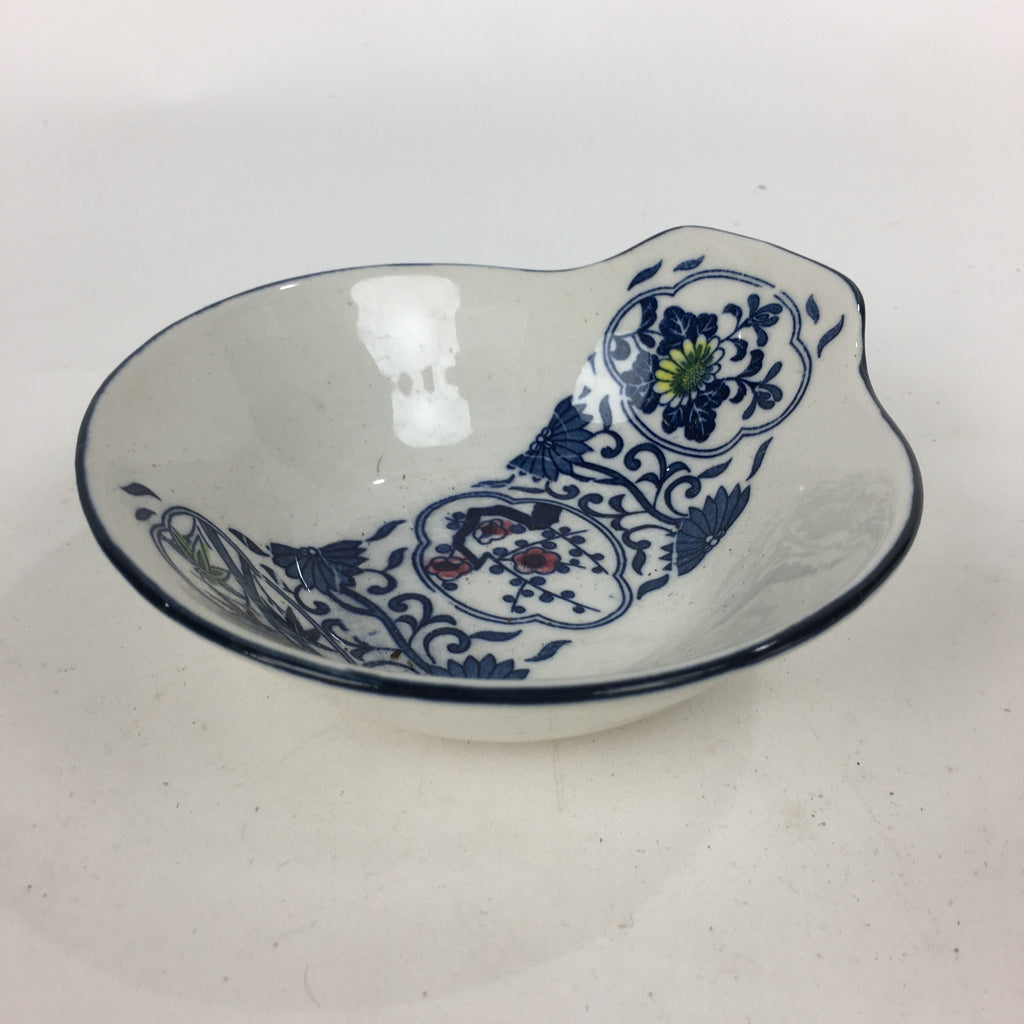 Japanese Porcelain Bowl Vtg Kobachi Blue Sometsuke Flower Bamboo Design QT145