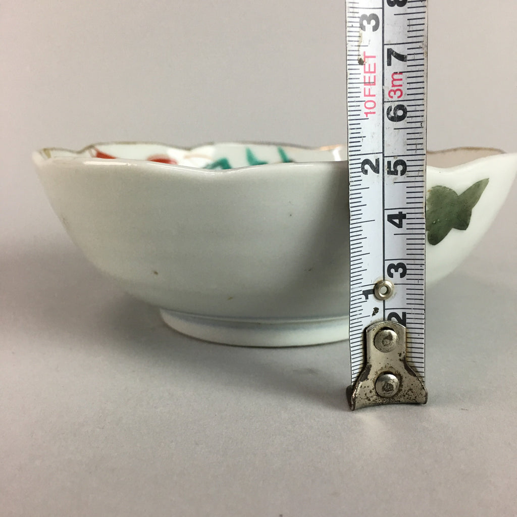 Japanese Porcelain Bowl Vtg Kobachi C1930 Floral Butterfly Design PT412