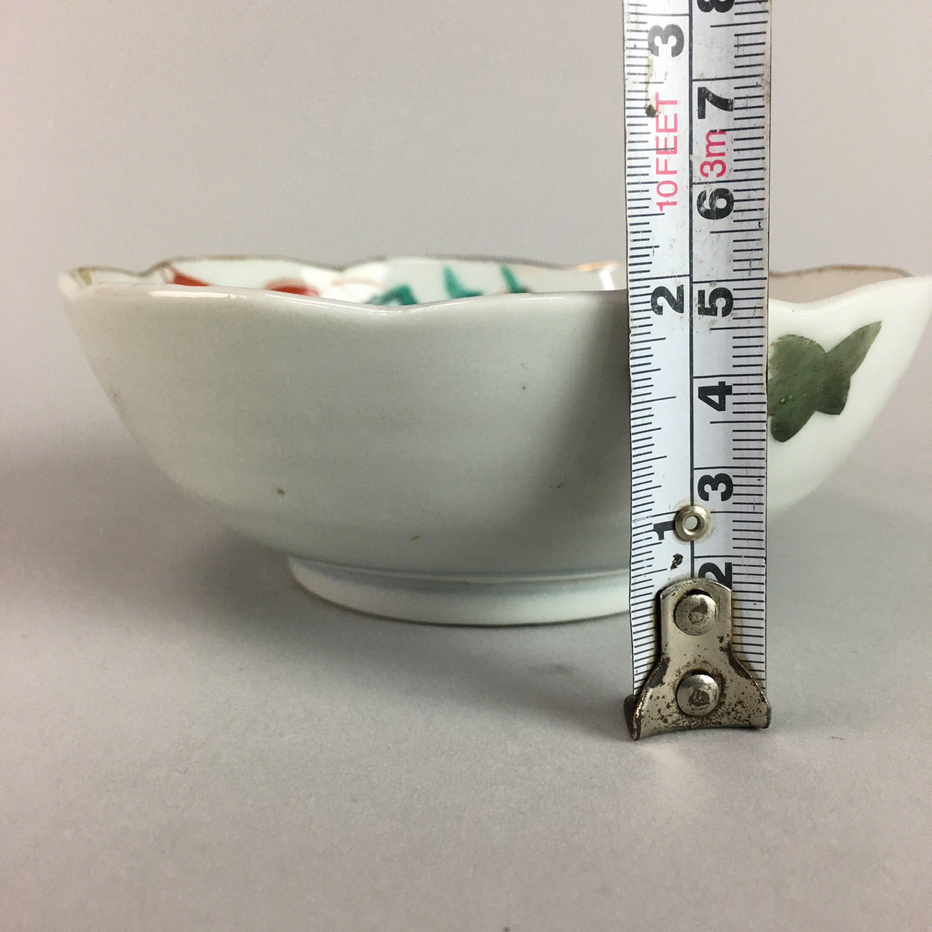 Japanese Porcelain Bowl Vtg Kobachi C1930 Floral Butterfly Design PT412