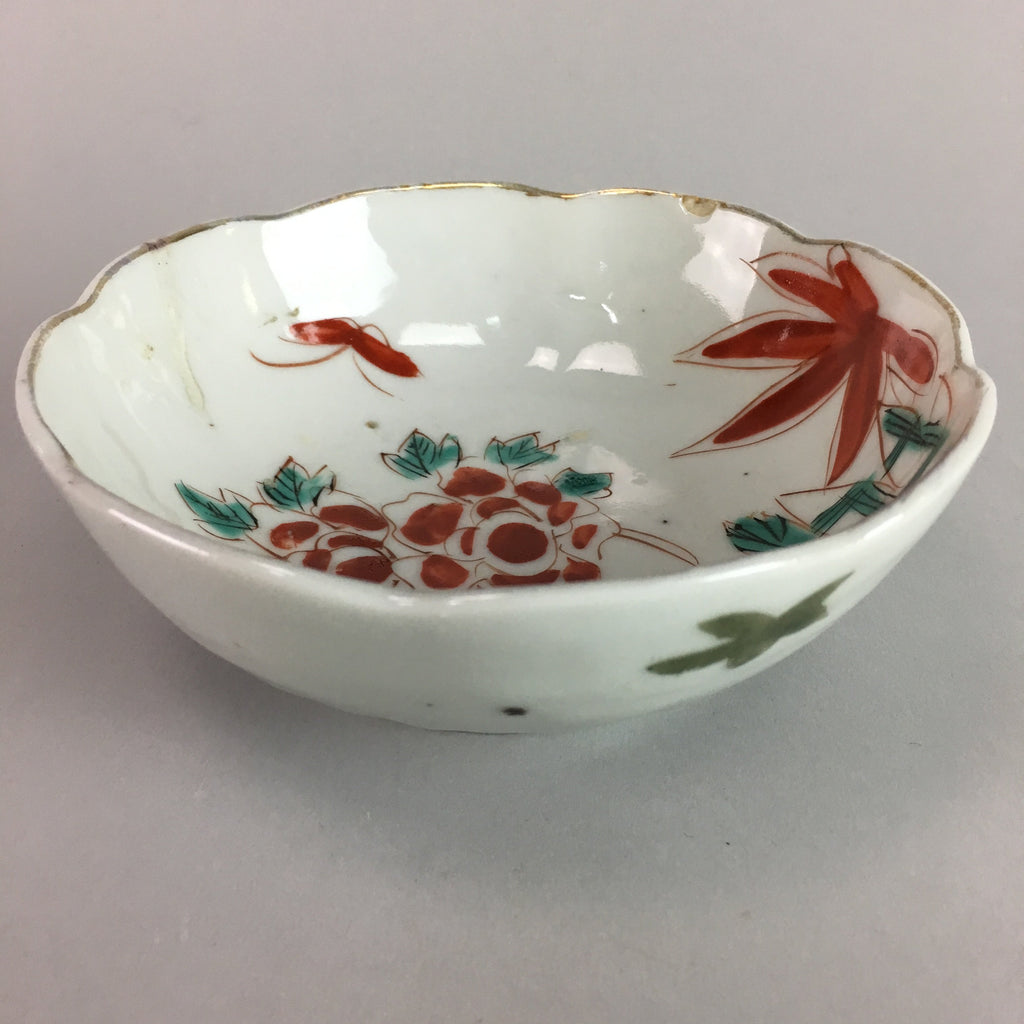 Japanese Porcelain Bowl Vtg Kobachi C1930 Floral Butterfly Design PT412